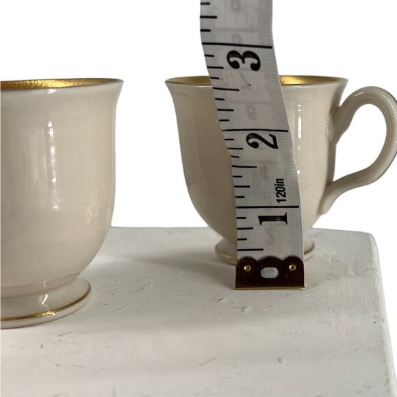 American Manor Shenango Templar Ivory Gold Rim Demitasse Teacups Elegant Vintage - Picture 14 of 15